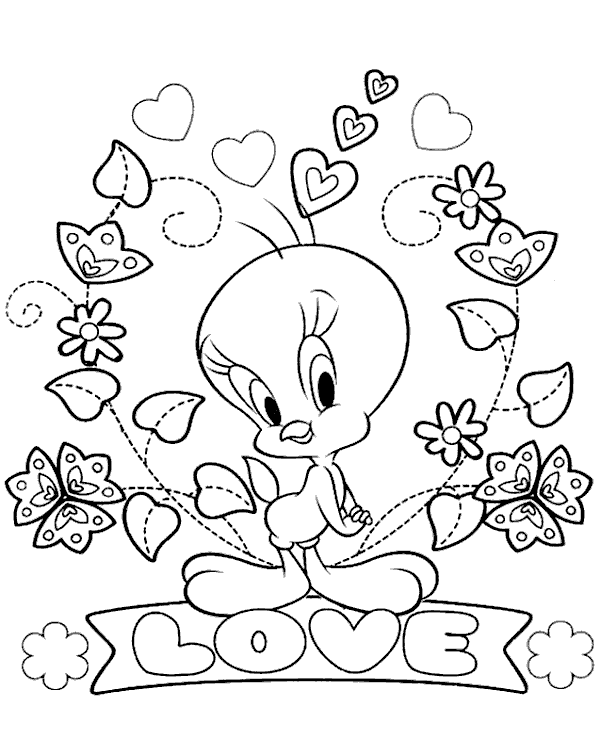 Big tweety coloring page to print