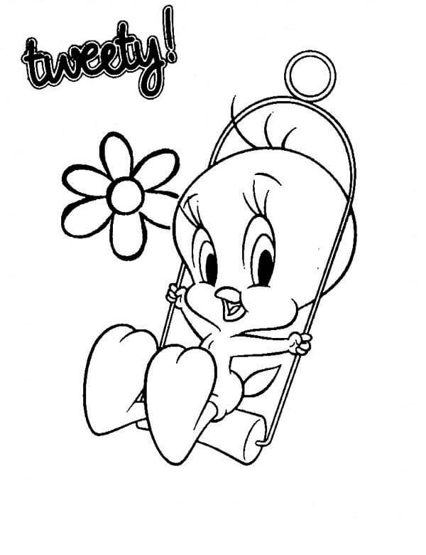 Tweety bird from looney tunes coloring page