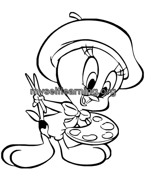Tweety cartoon coloring sheet instant download