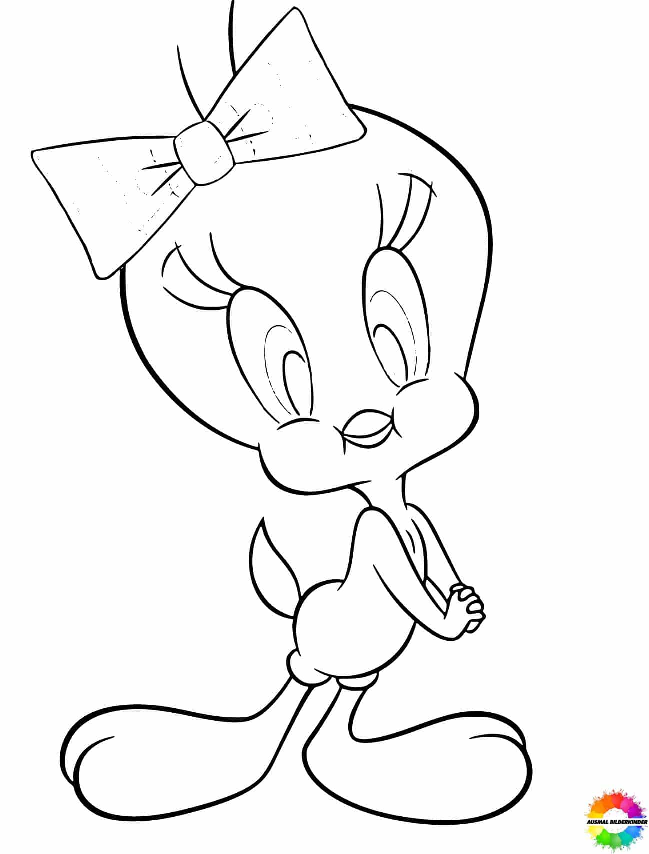Tweety funny bird coloring page to print for baby