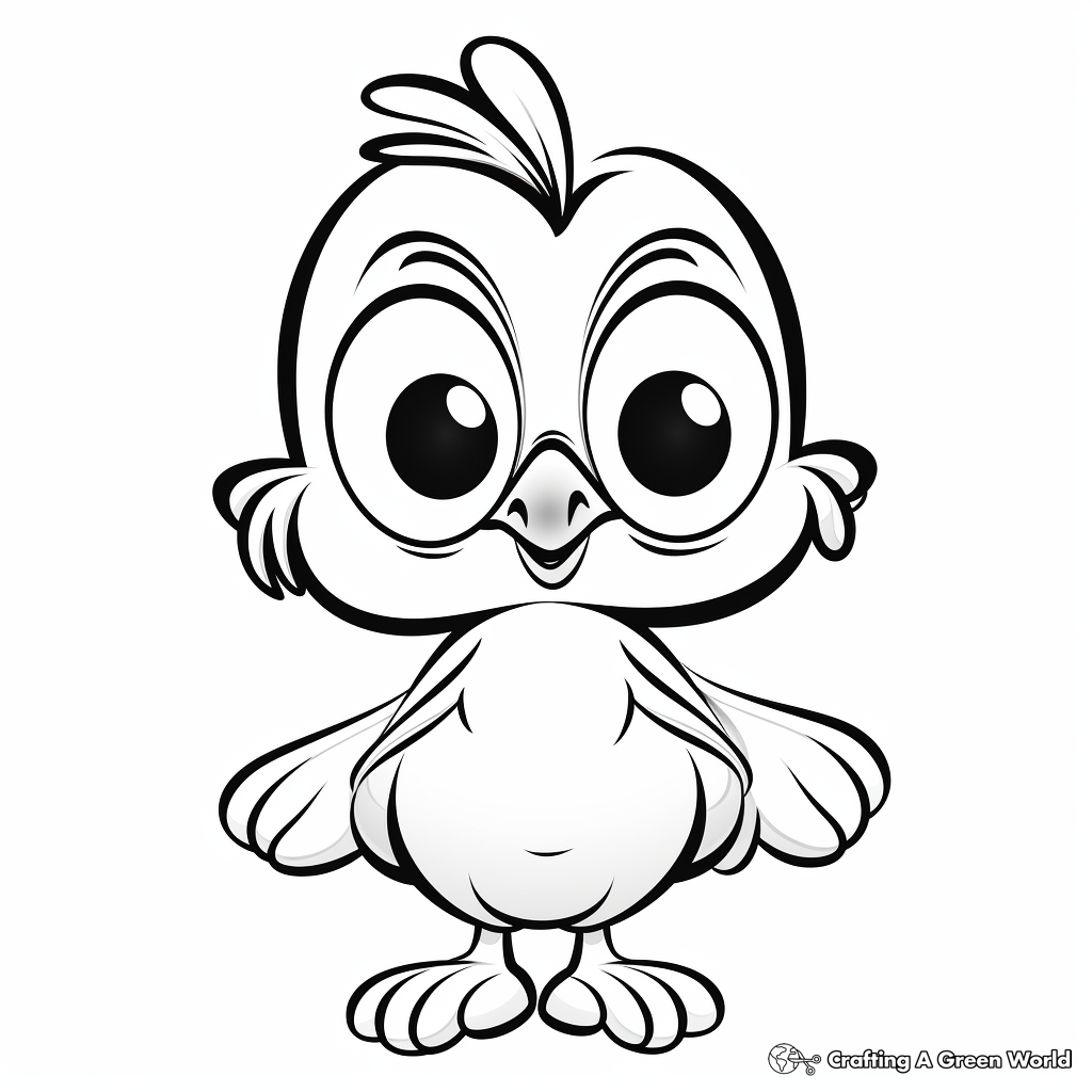 Cartoon bird coloring pages