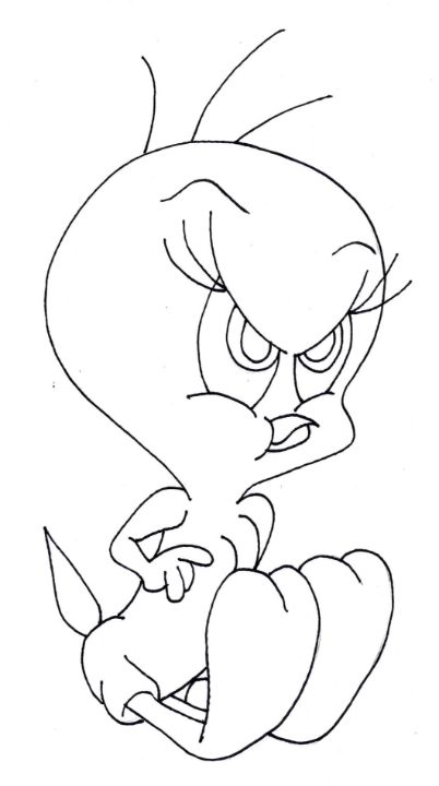Tweety bird line artwork