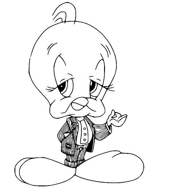 Good night tweety coloring page