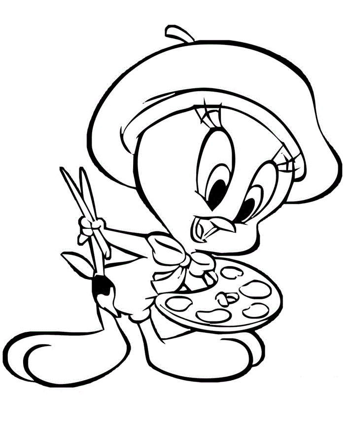 Nice tweety bird coloring pages for kids printable bird coloring pages bird artists cartoon coloring pages