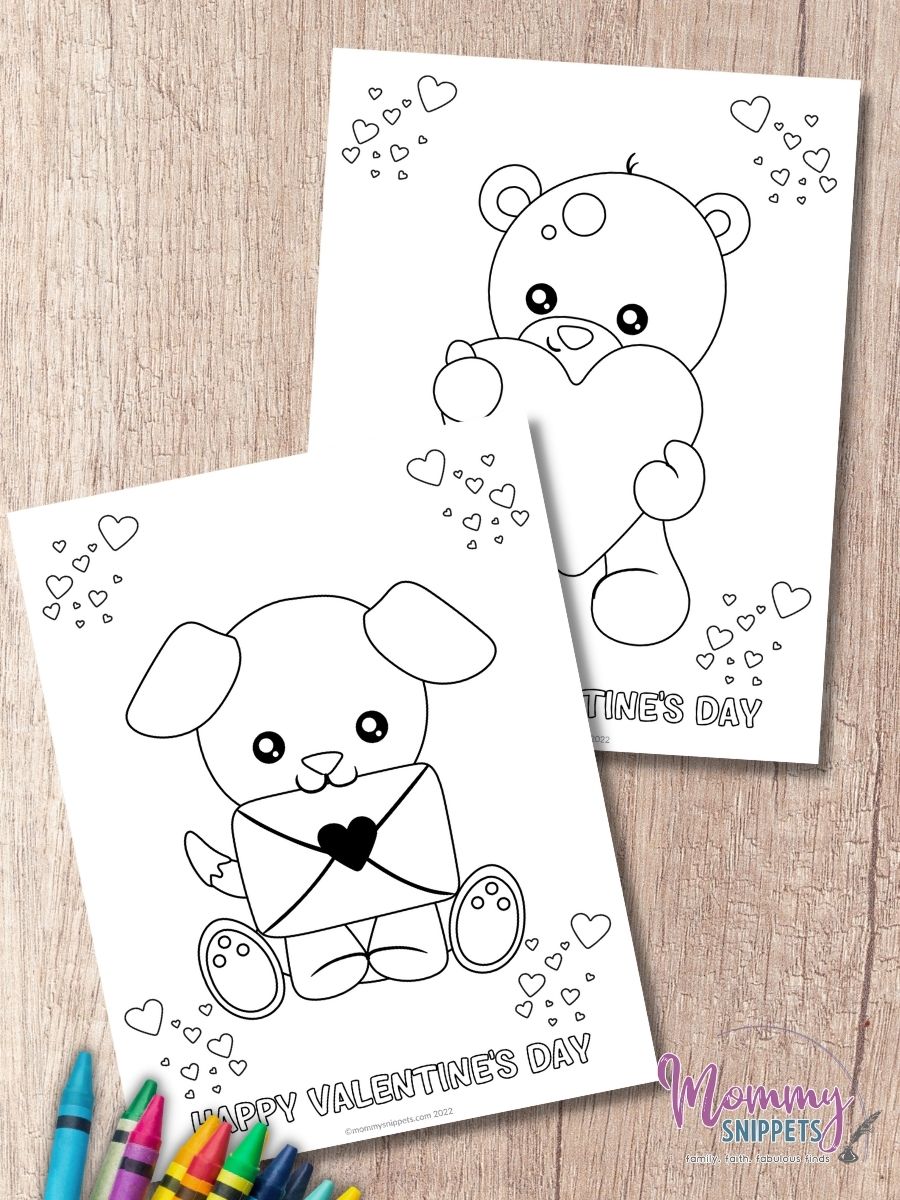 Valentines day coloring pages kids can share with friends