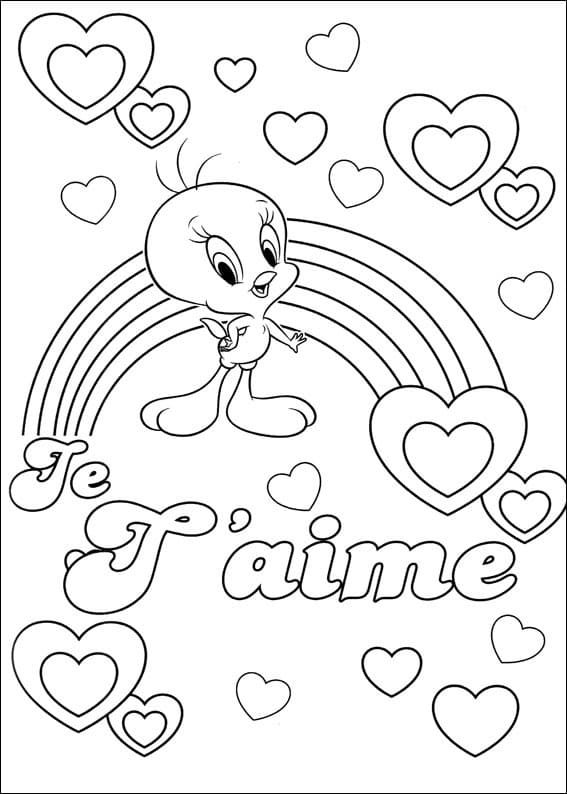 Tweety from looney tunes coloring page