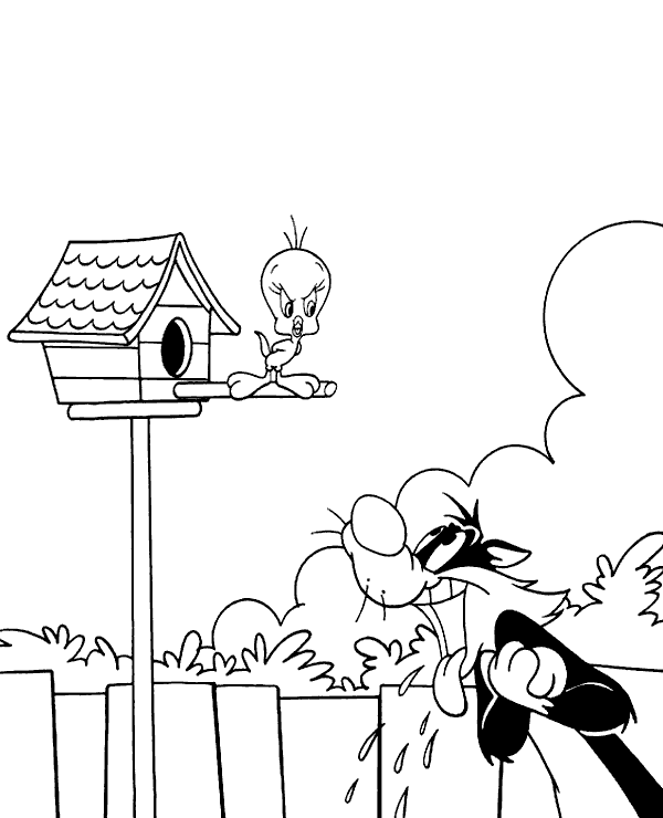 Print tweety sylvester coloring page