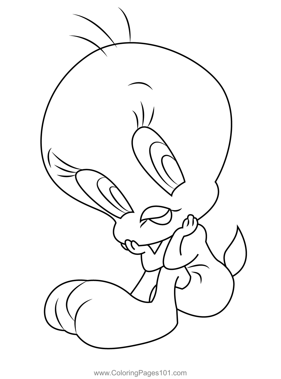 Beautiful tweety coloring page for kids