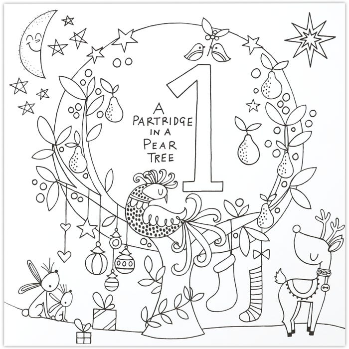Twelve days of christmas kids holiday coloring book jam paper