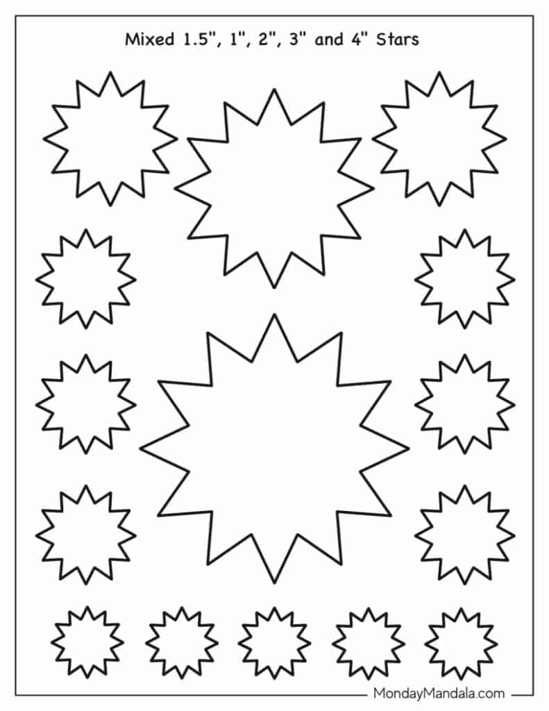Star templates free pdf printables