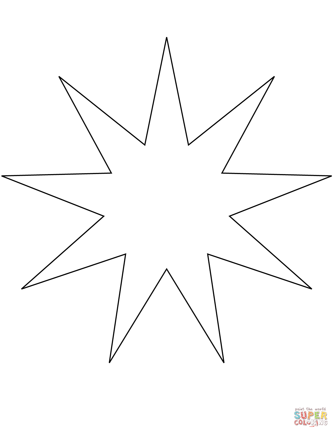 Point star coloring page free printable coloring pages