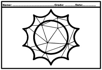 Summer art activities polygon geometric art end of year coloring pages