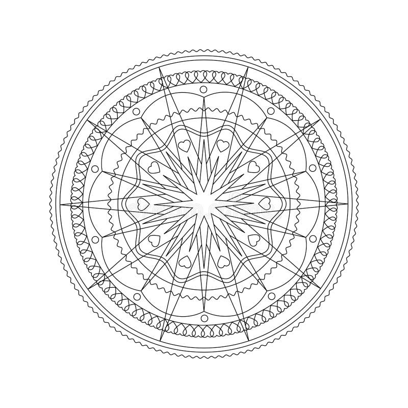 Mandala with christmas trees toys and stars stock vector