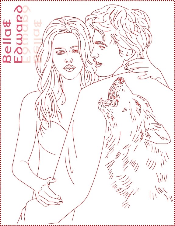 Twilight edward bella draw coloring page