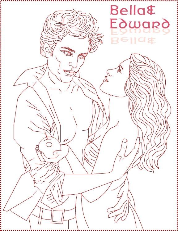 Twilight edward and bella coloring page
