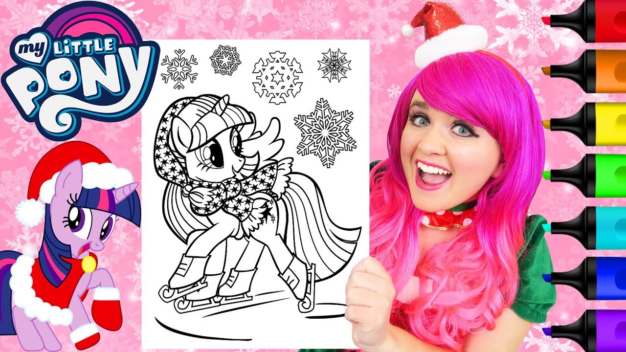 Coloring twilight sparkle christmas mlp coloring page prismacolor markers kimmi the clown