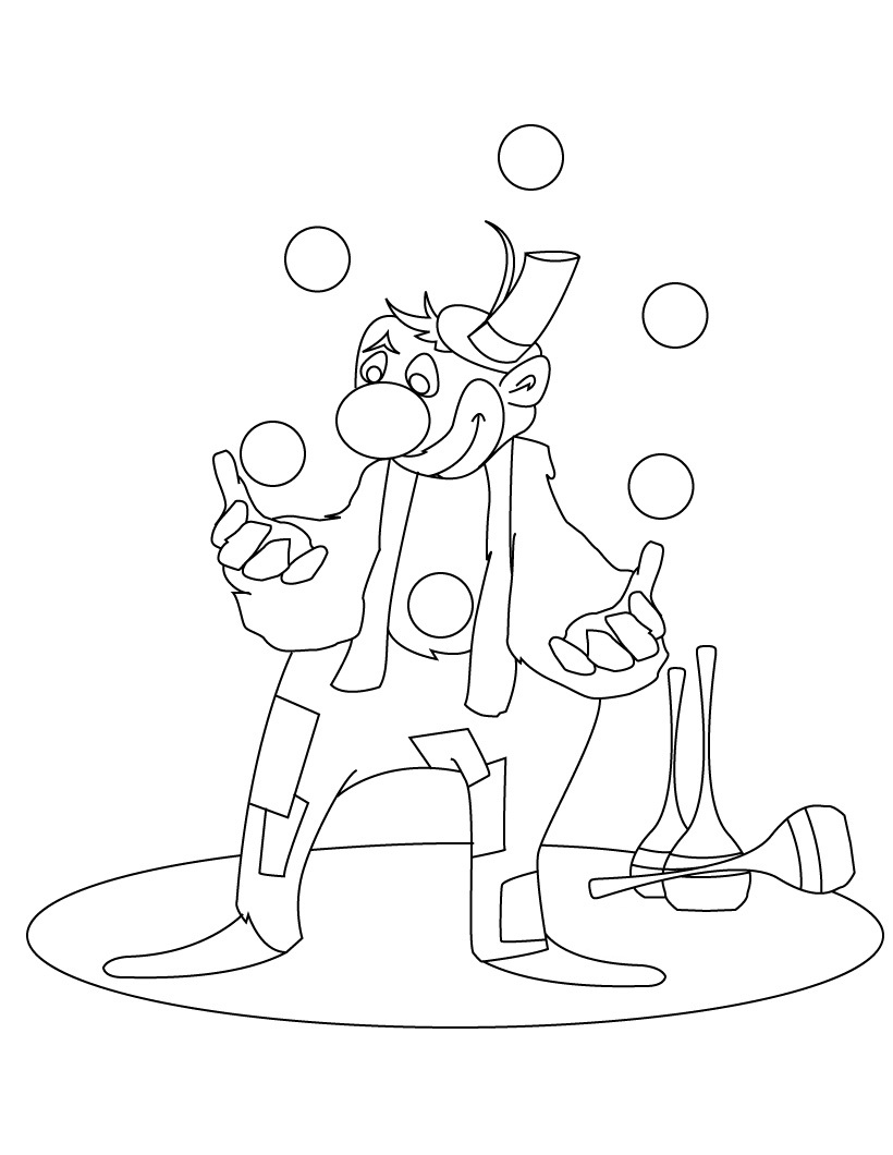 Free printable clown coloring pages for kids