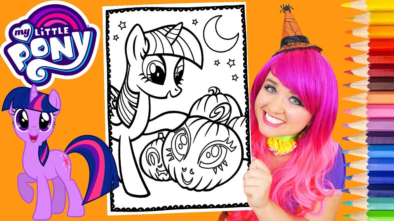 Coloring my little pony halloween twilight sparkle prismacolor pencils kimmi the clown