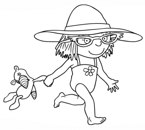 Little princess goes swimming coloring page free printable coloring pages