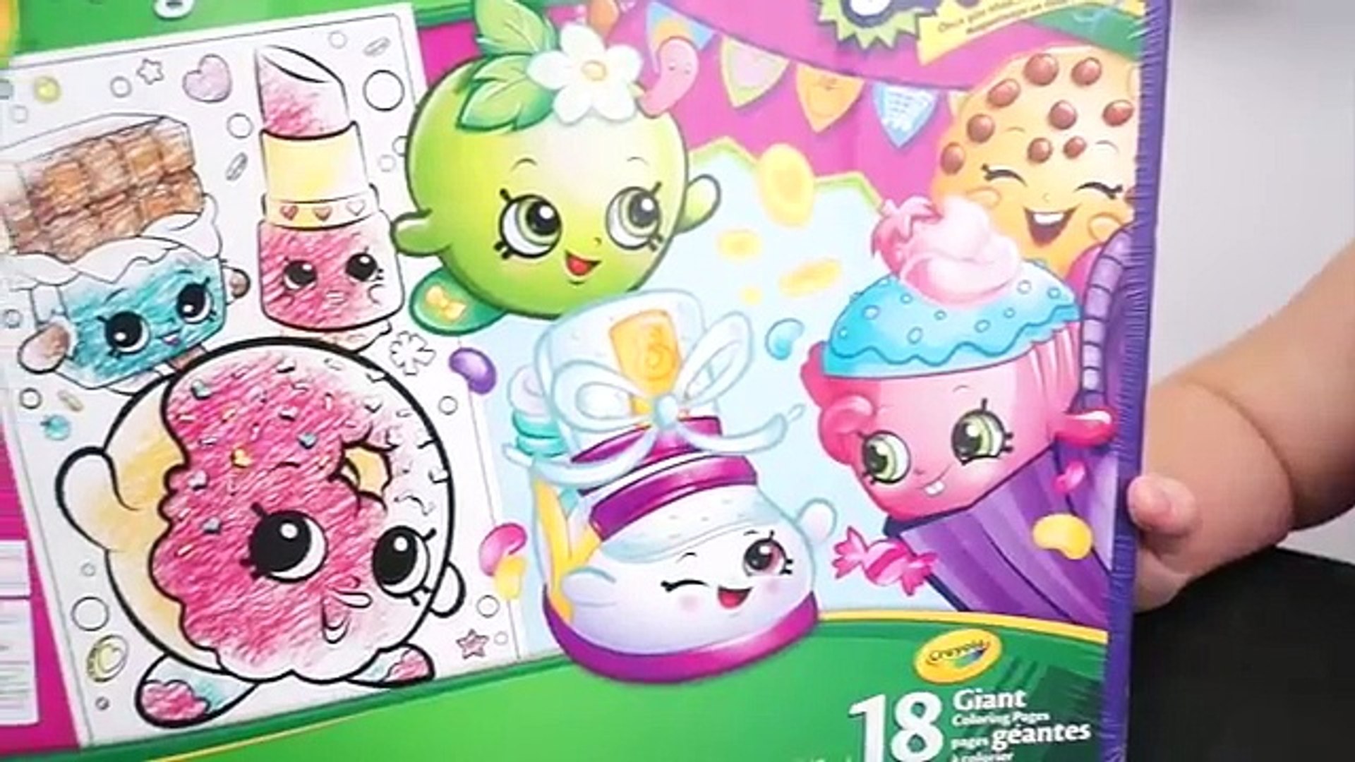 Giant shopkins crayola coloring book color with kimmi the clown