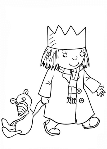 Little princess with gilbert coloring page free printable coloring pages