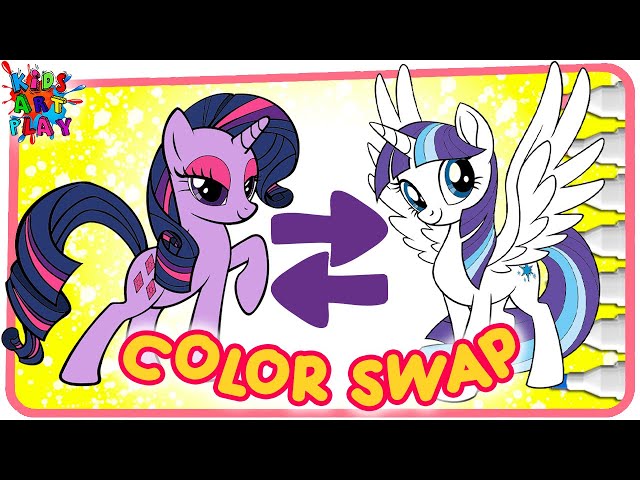 Lp y little pony twilight sparkle and rarity color swap coloring book page