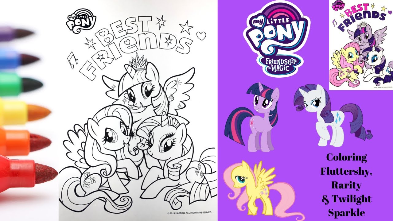 How to color my little ponys twilight sparkle rarity and fluttershy coloring with markers