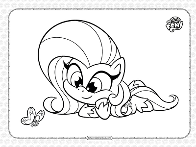 Mlp pony life fluttershy coloring page for kids by coloringoo on