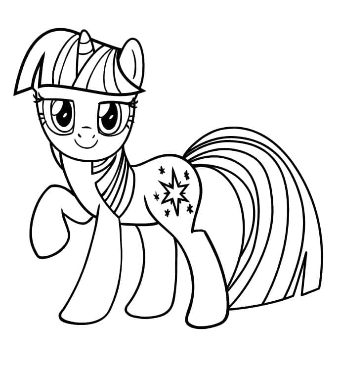Pretty twilight sparkle my little pony coloring page