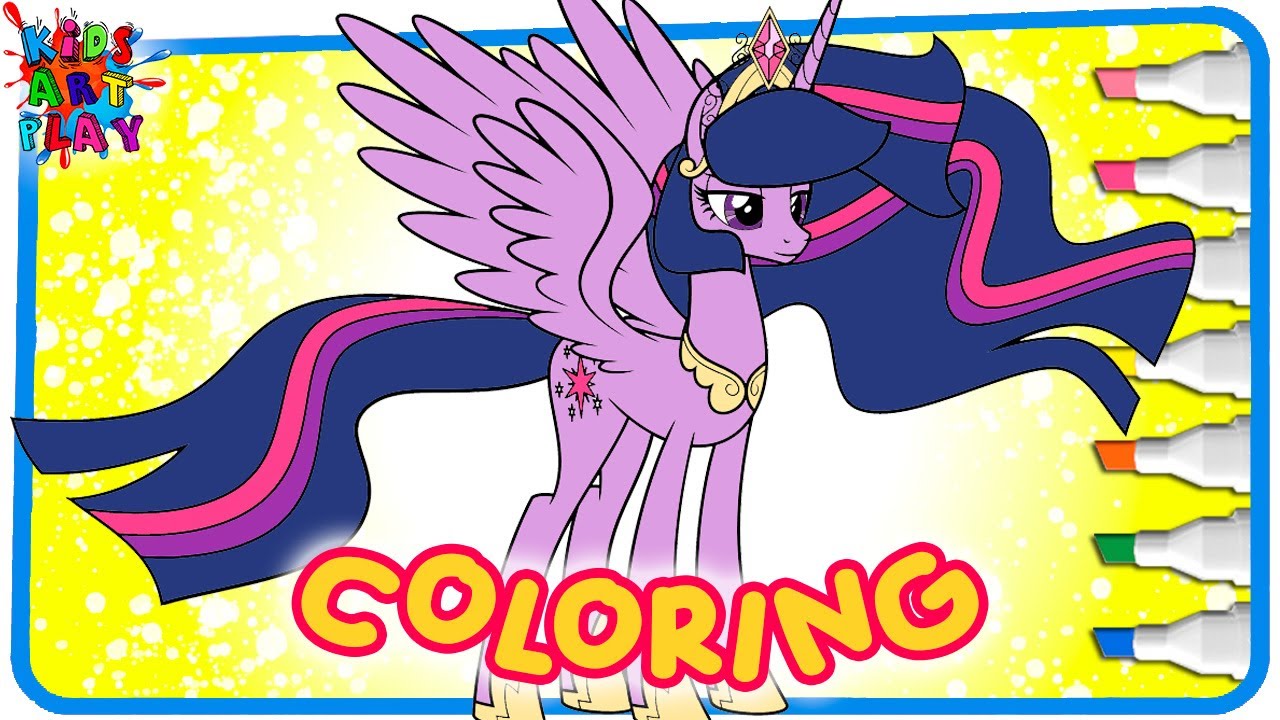 Mlp my little pony twilight sparkle as alicorn coloring book page