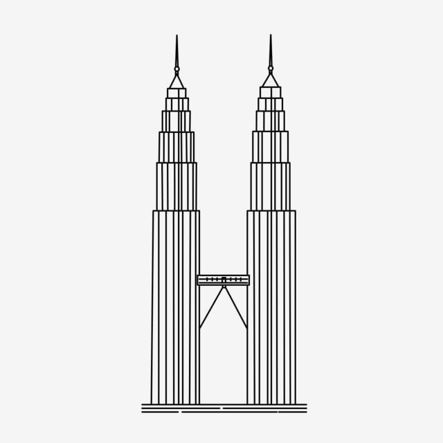 Petronas twin towers png transparent black minimalist petronas twin tower klcc tower clipart black minimalist png image for free download abstract face art twin towers clip art