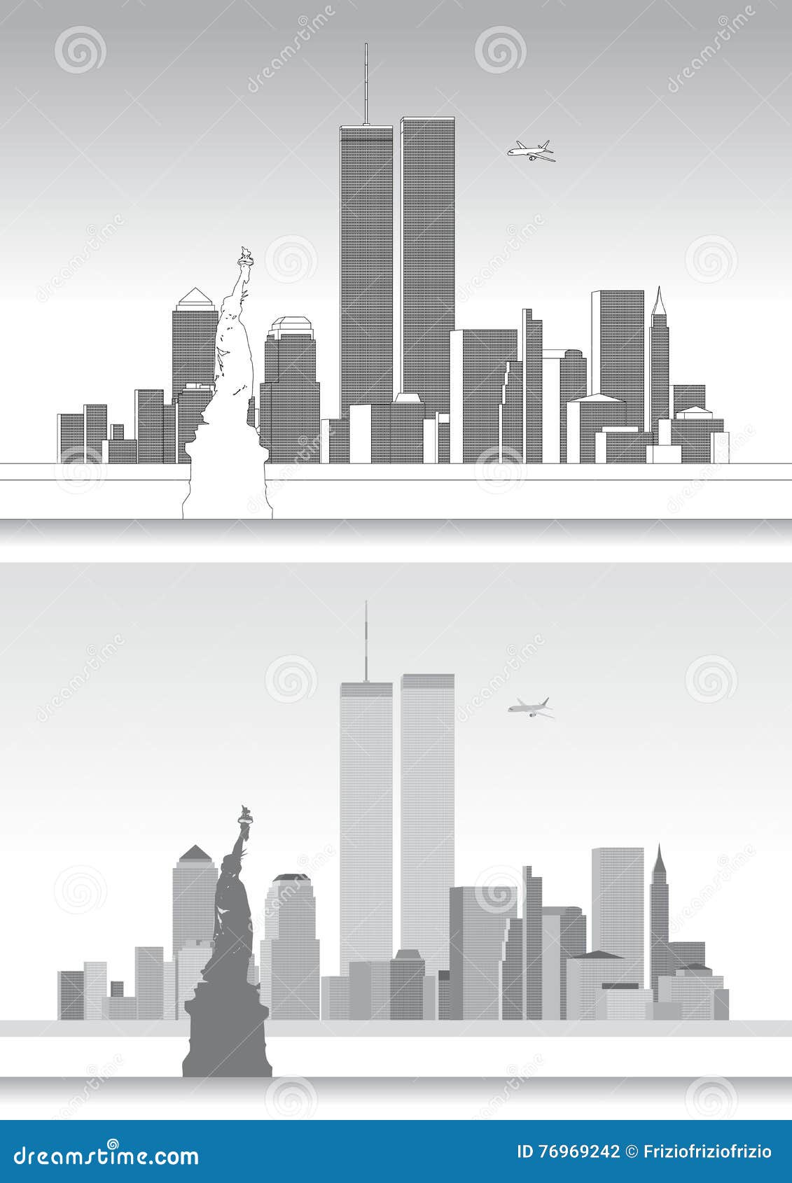Wtc skyline stock illustrations â wtc skyline stock illustrations vectors clipart