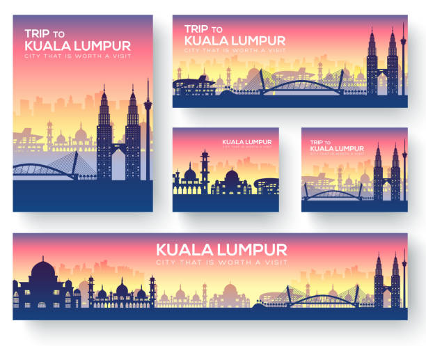 Twin towers malaysia stock illustrations royalty