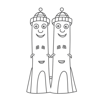 Twin tower coloring page png transparent images free download vector files