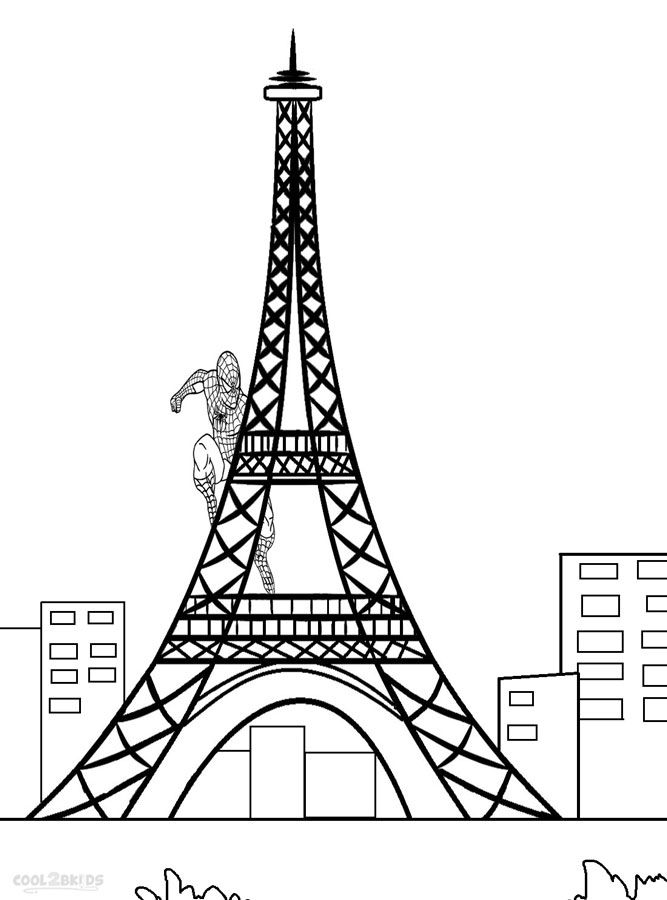 Printable eiffel tower coloring pages for kids coolbkids eiffel tower eiffel tower clip art eiffel tower silhouette