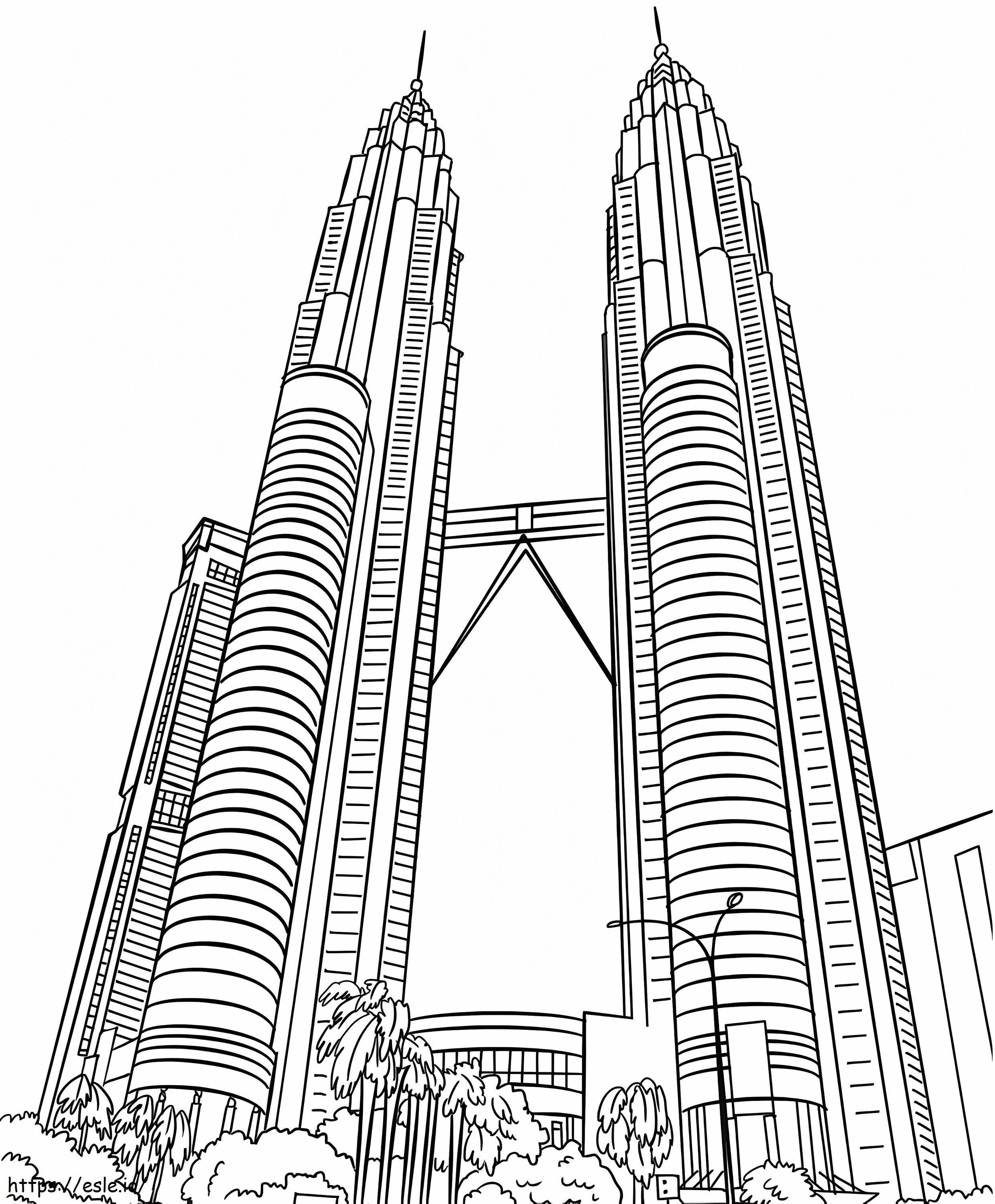 The petronas towers a coloring page