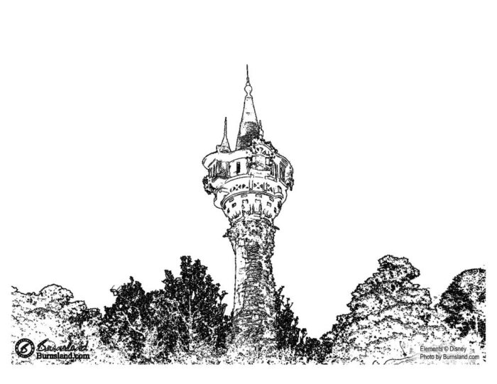 Coloring page rapunzels tower