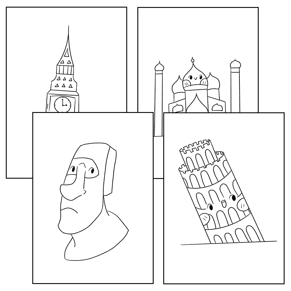 Wonder of the world activity bundle coloring pages color by number dot to dot made by teachers