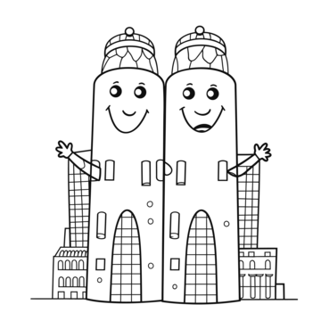 Twin tower coloring book png transparent images free download vector files