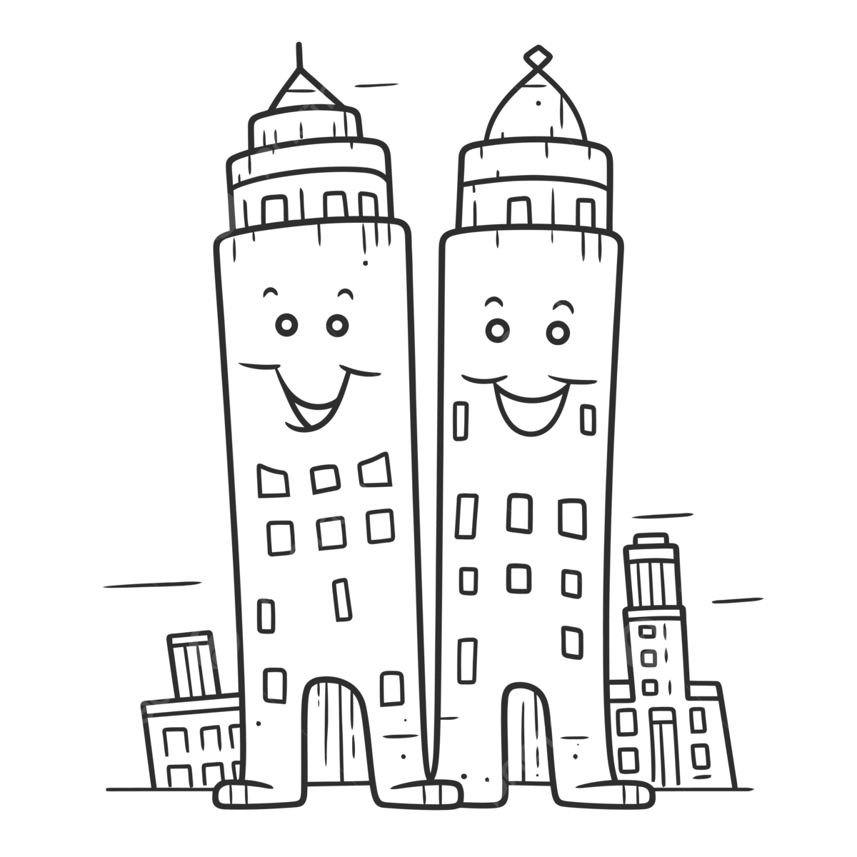 Twin tower coloring page png transparent images free download vector files