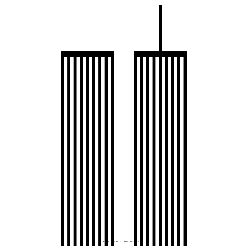 Twin towers coloring page