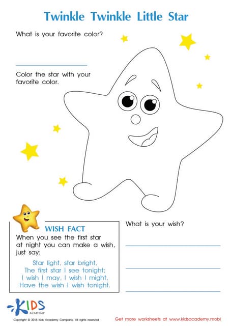 Twinkle twinkle little star coloring pages and lyrics pdf