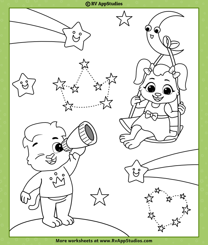 Twinkle twinkle little star coloring page for children