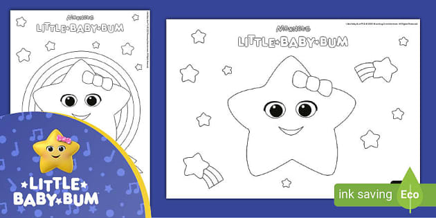Little baby bum colouring pages moonbug