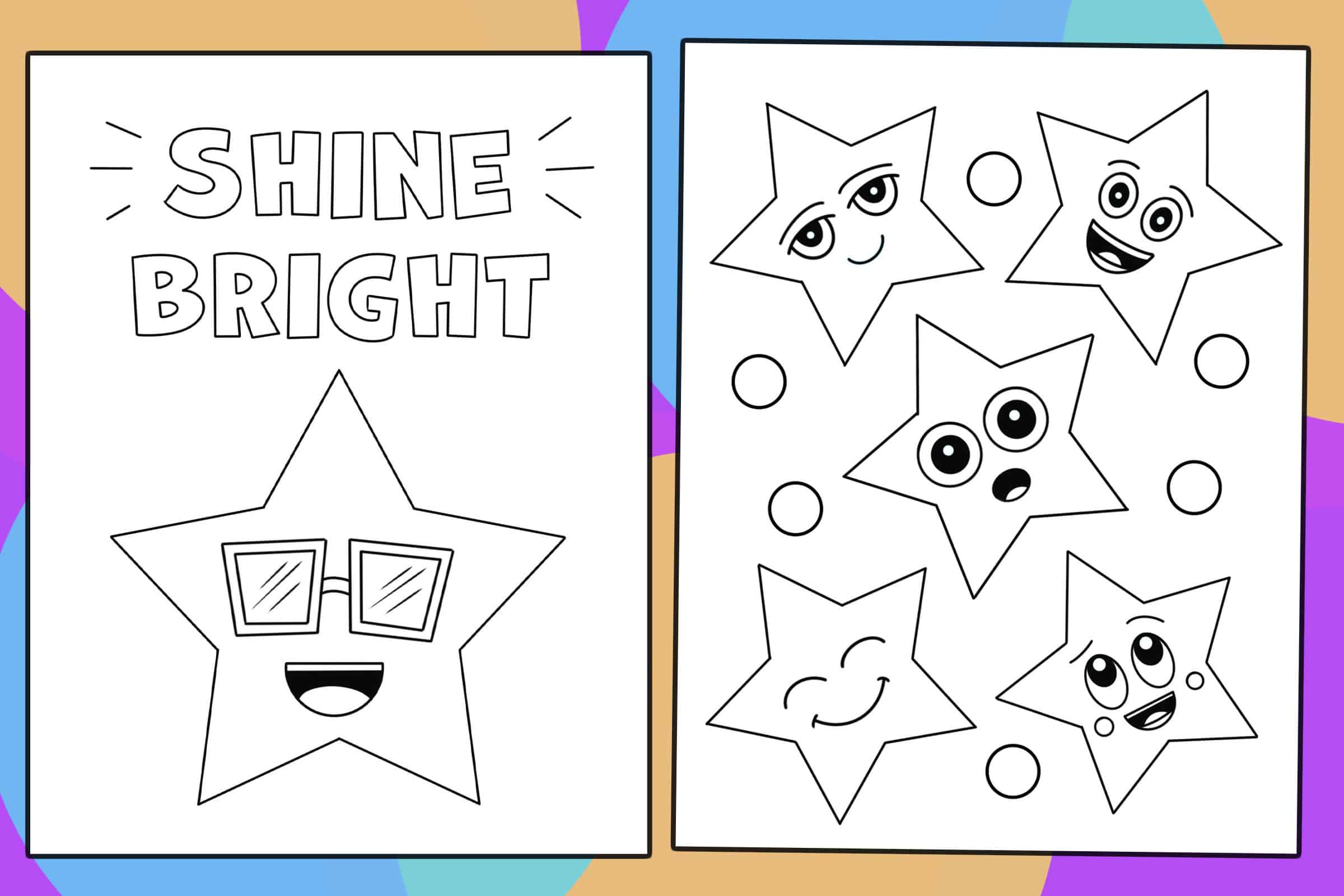 Free star coloring pages for kids â the hollydog blog