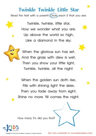 Twinkle twinkle little star coloring pages and lyrics pdf