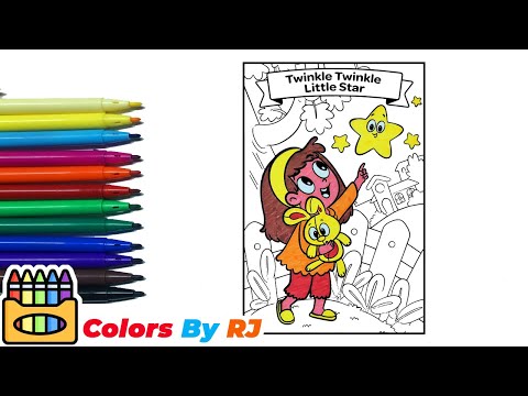 Twinkle twinkle little star drawing painting and coloring for kids toddlers how to draw paint