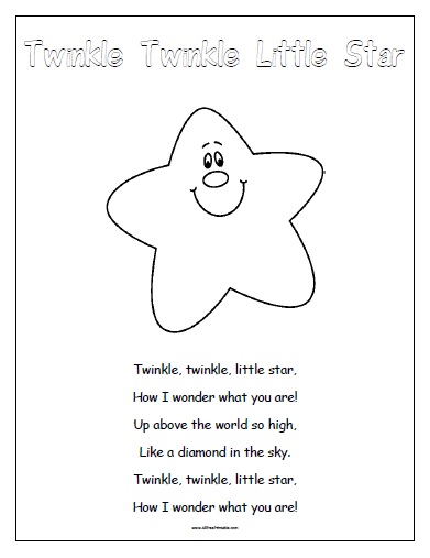 Twinkle twinkle little star â free printable