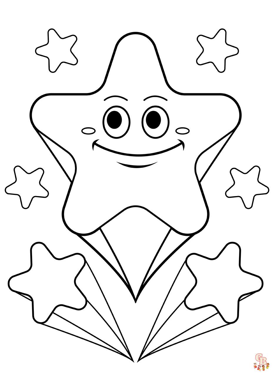Coloring fun with cute stars coloring pages for free