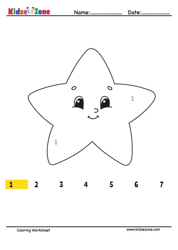 Color a star worksheet